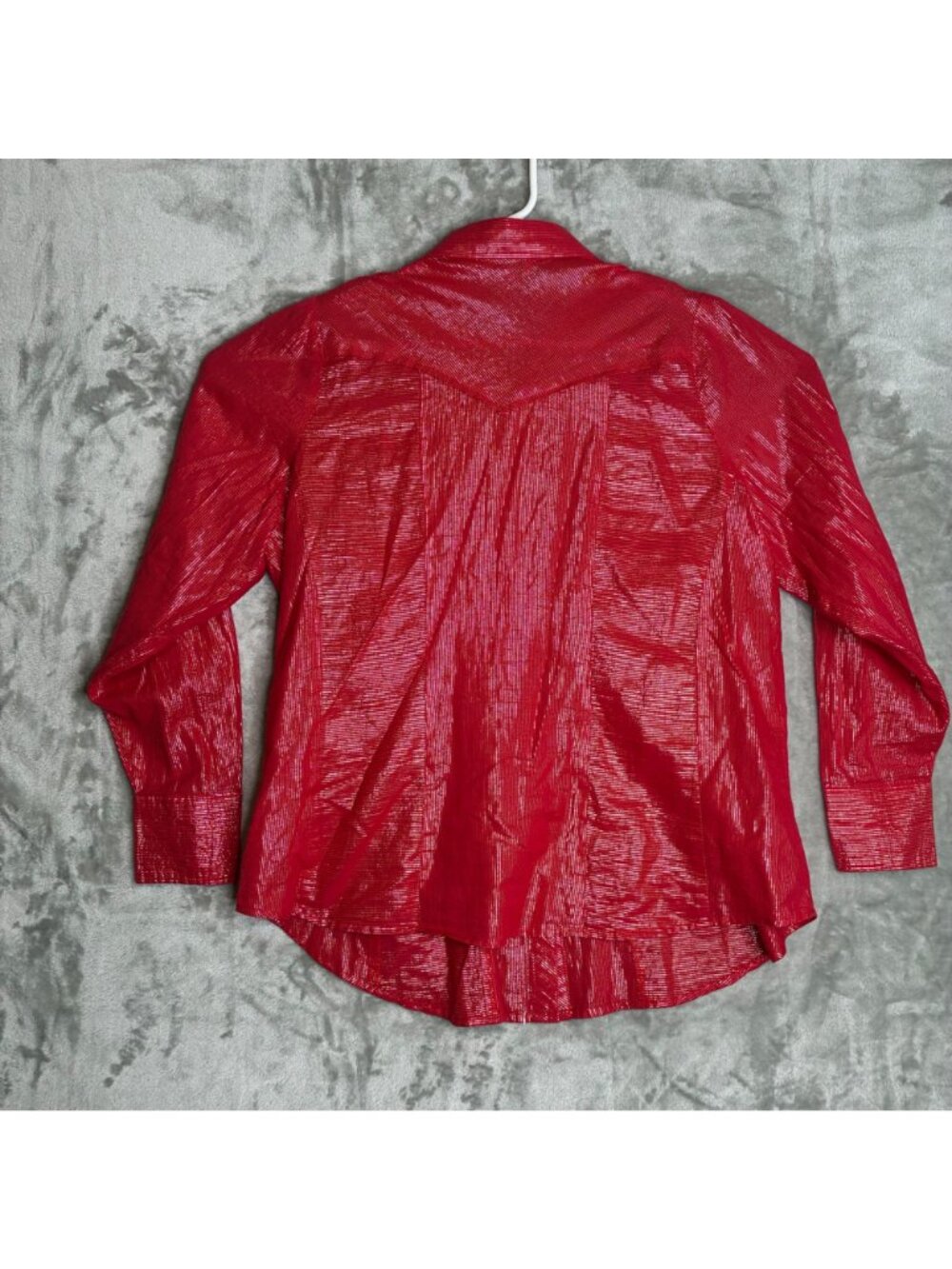 Roper Womens Red Metallic Striped Long Sleeve Western Shirt 1X - Picture 7 of 8